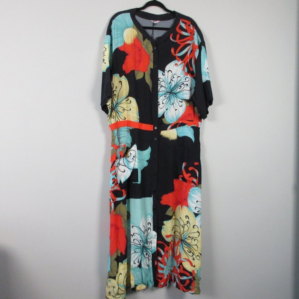 The Kit Coble Shirt Dress 22 Black Camellia Viscose Crepe Occasion Designer 348